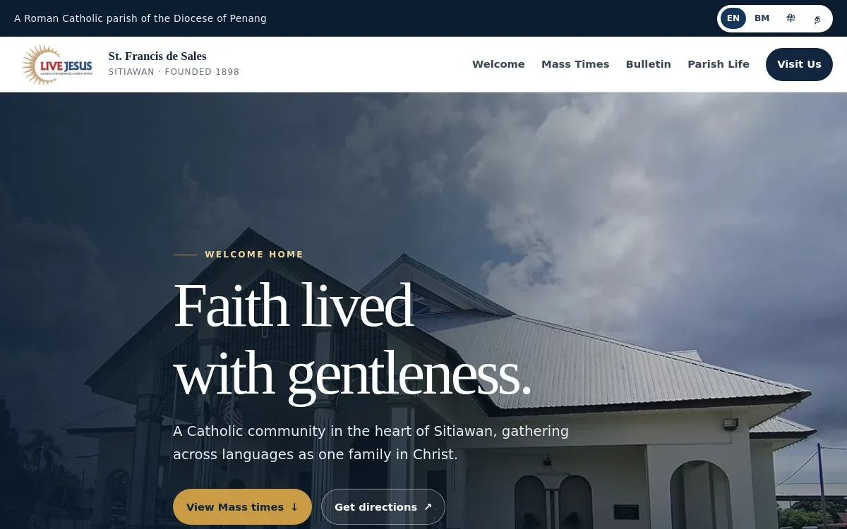 Screenshot of the SFDS Sitiawan website completed by BP Trade Solutions